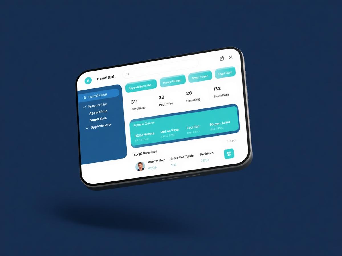 Mobile-first dental clinic reception dashboard showing the patient queue and appointments